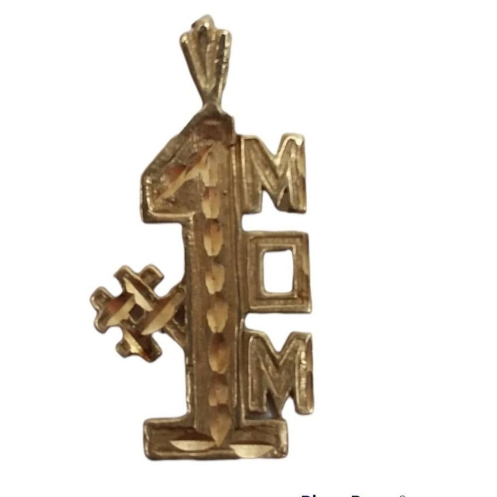 #1Mom Pendant 14K Gold Charm